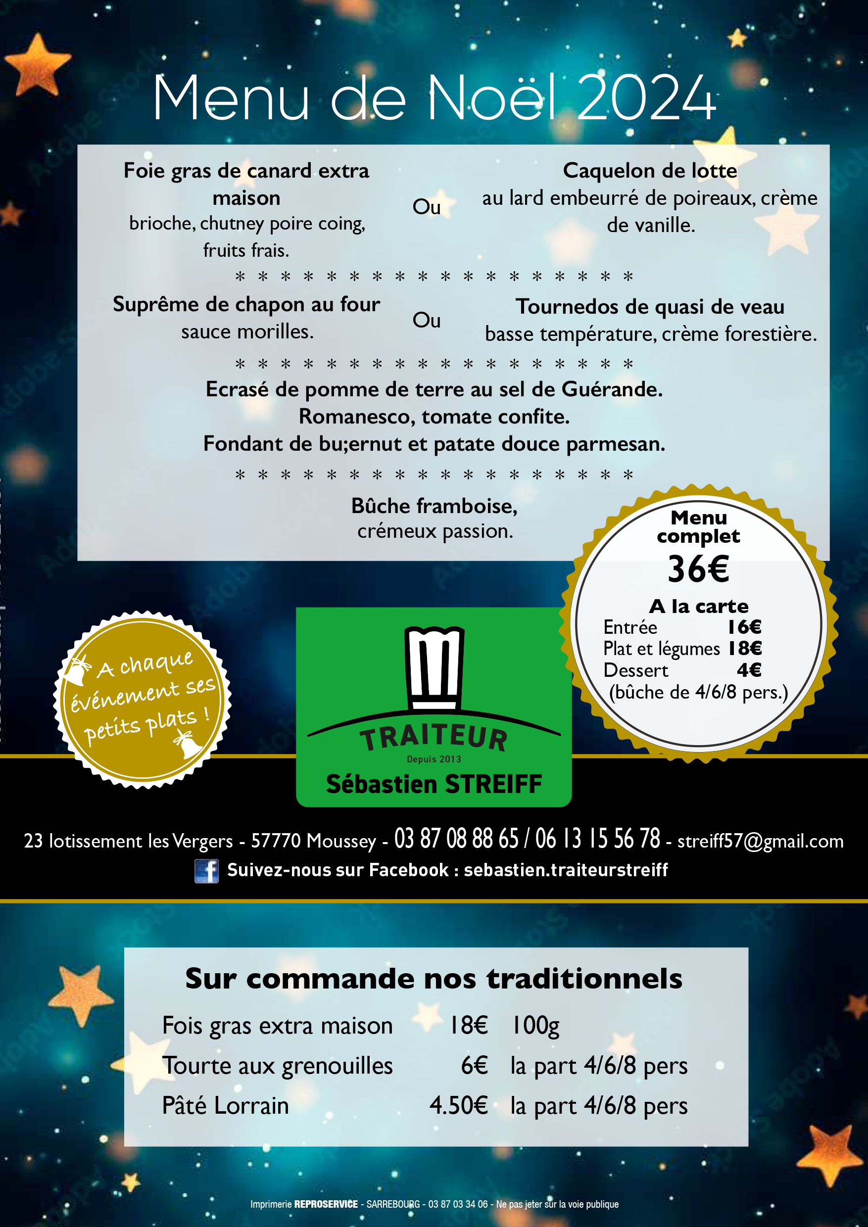 Menu de Noël 2024